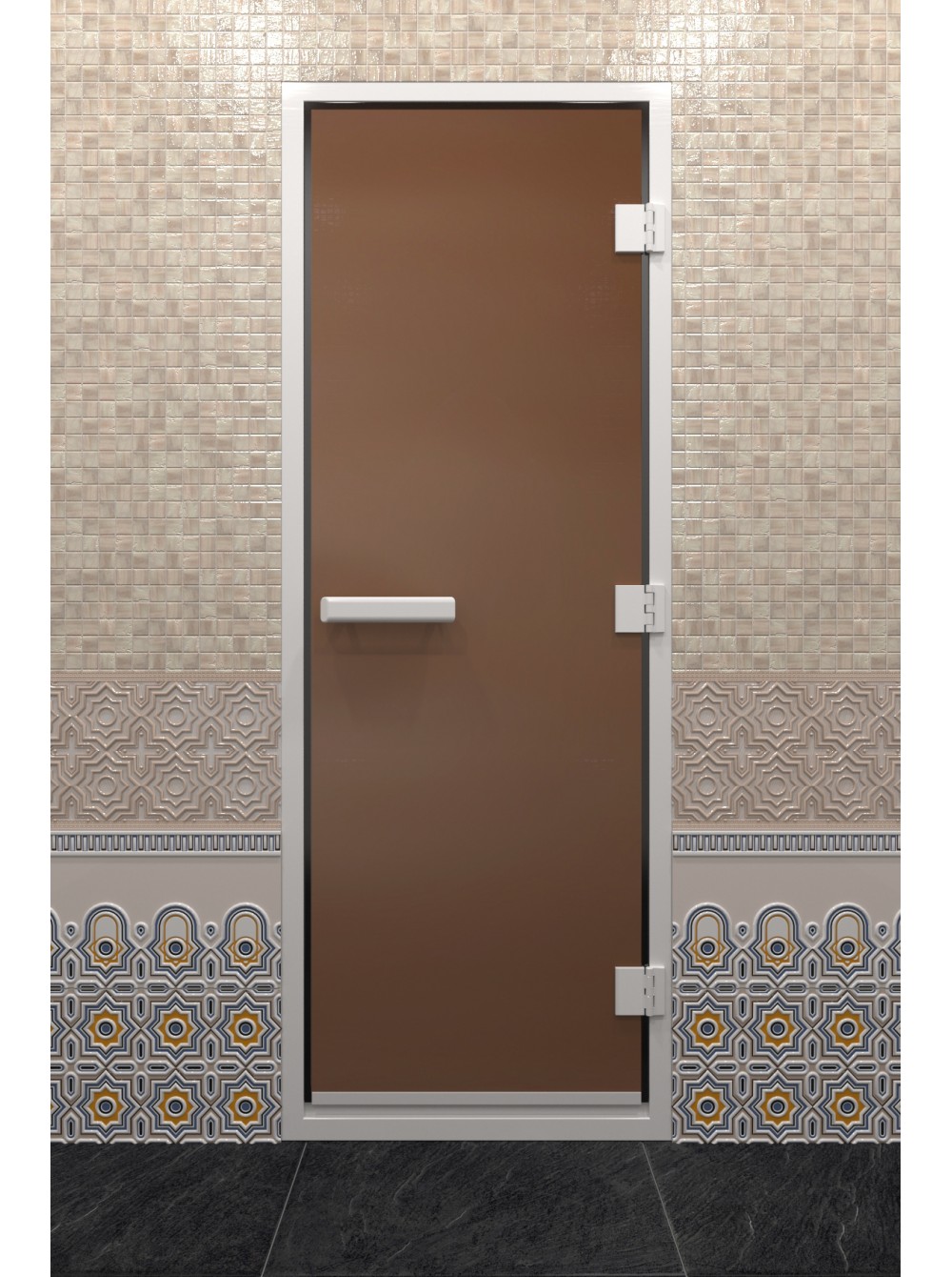 Стеклянные двери для хаммам и душевых (алюминиевая коробка)